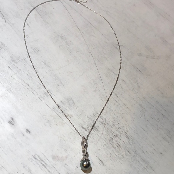 Black Tahitian Pearl Pendant Necklace NEW - Picture 2 of 5